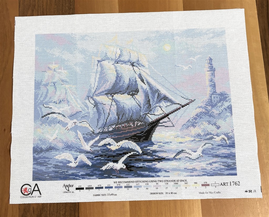 Collection D'art Baskılı Kanaviçe Yelkenli Tekne Temalı