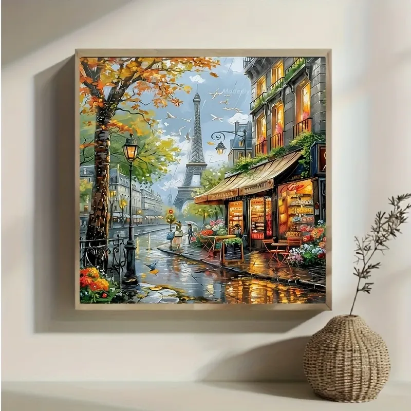 5D Eyfel Kulesi Temalı Boncuk Kit 30x30cm