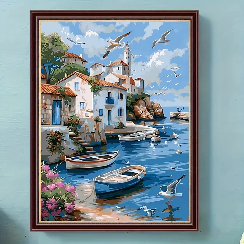 5D Sahil Evi Temalı Boncuk Kit 30x40cm