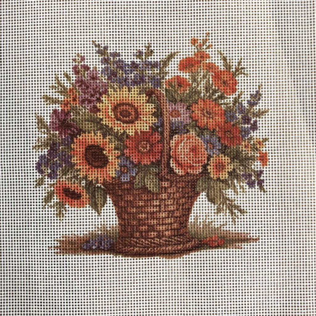 Süblimasyon Baskılı Goblen Sepette Çiçek 30x35