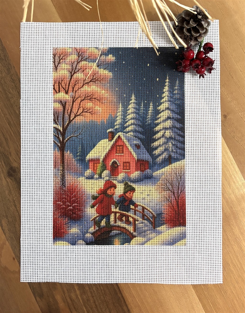 Baskılı Goblen Kar Temalı