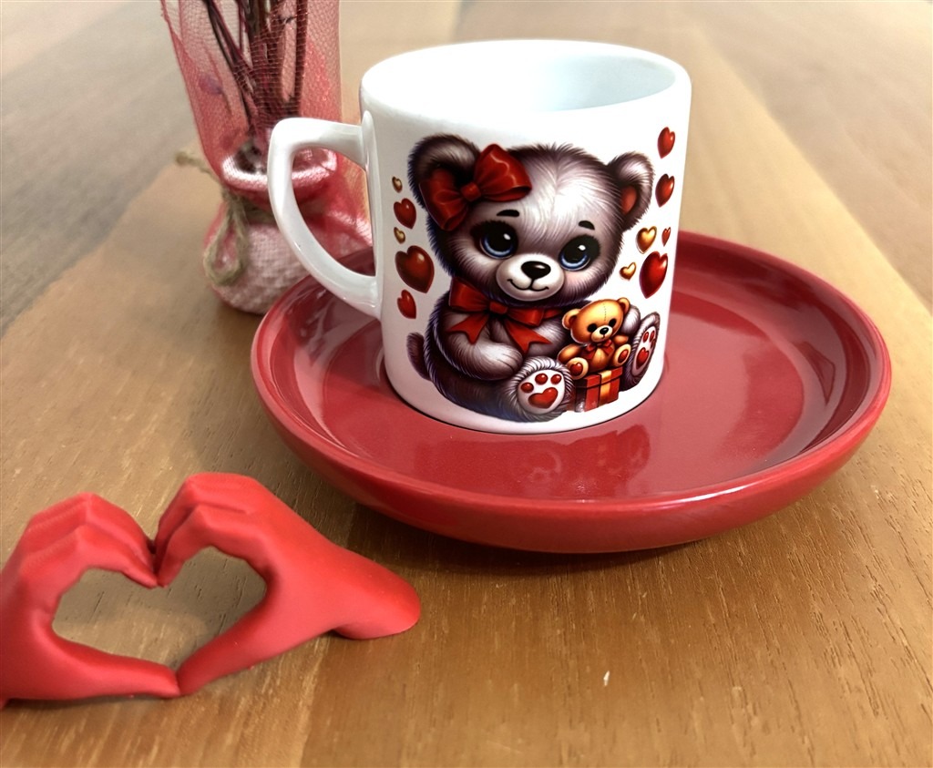 Kahve Fincanı Sevgililer günü Ayıcık Temalı