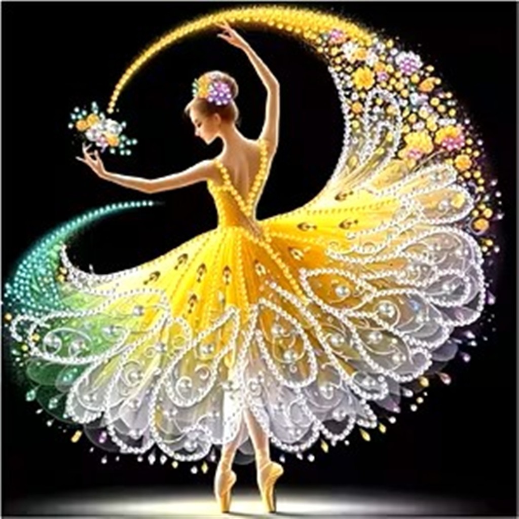 Boncuk İşleme Goblen Kiti 5D Balerin Temalı