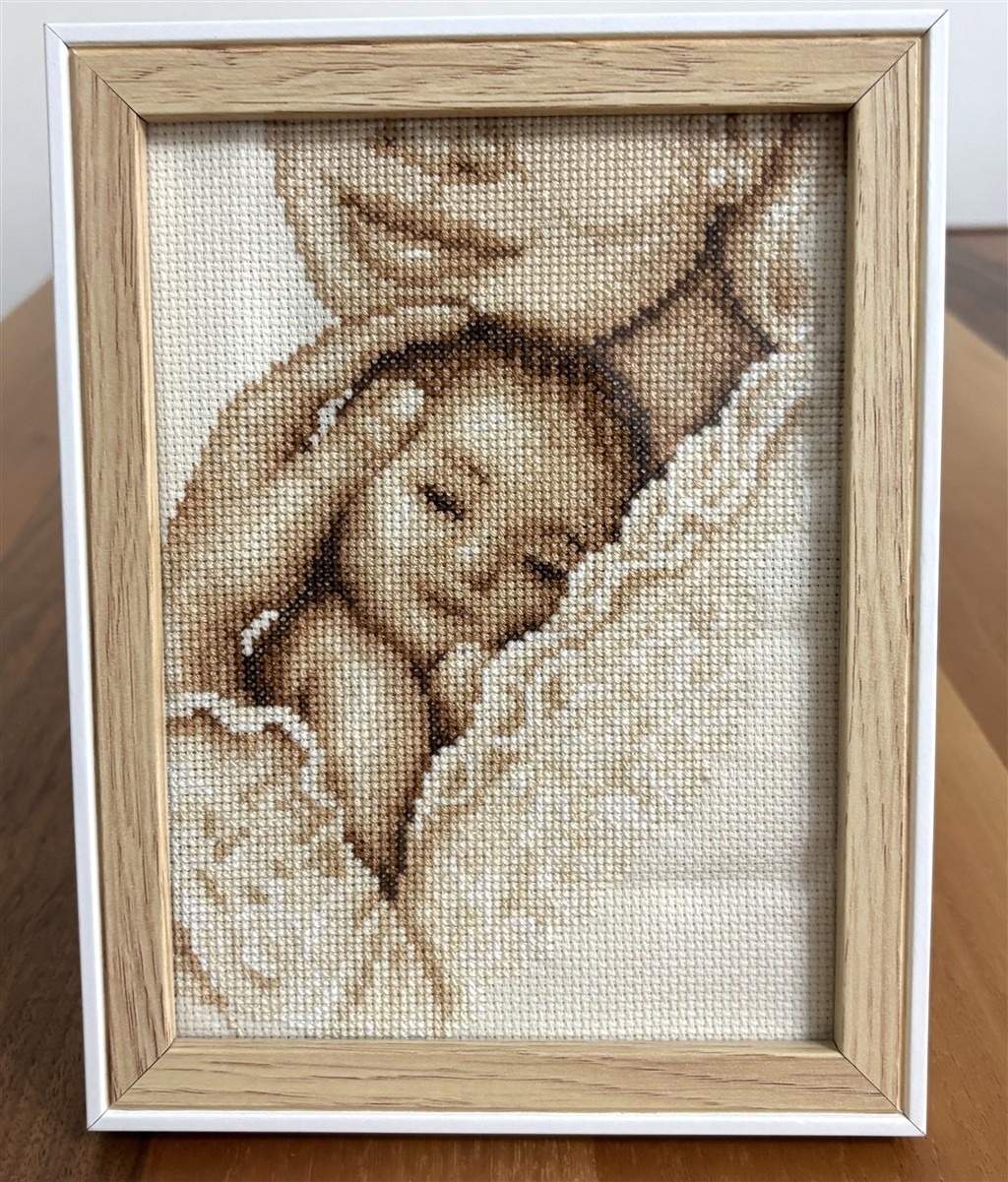 Kanaviçe İşlenmiş Anne Bebek Tablo